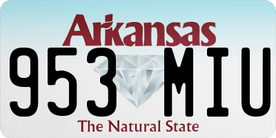 AR license plate 953MIU
