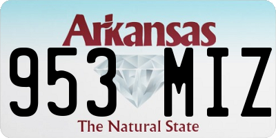 AR license plate 953MIZ