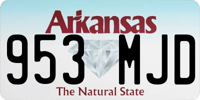 AR license plate 953MJD