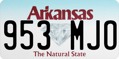 AR license plate 953MJO