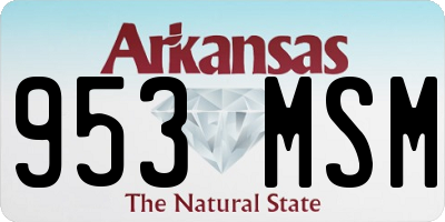AR license plate 953MSM