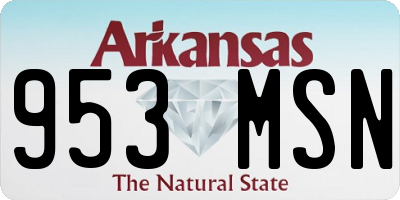 AR license plate 953MSN