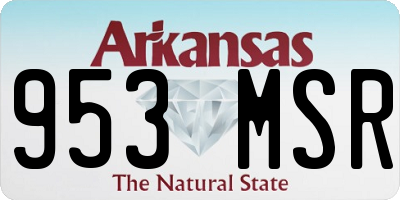 AR license plate 953MSR
