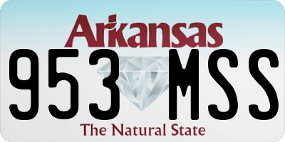 AR license plate 953MSS