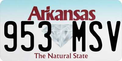 AR license plate 953MSV