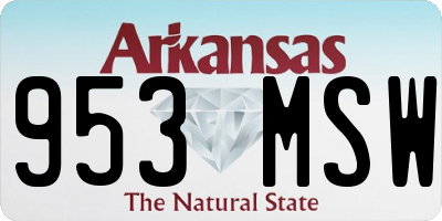 AR license plate 953MSW
