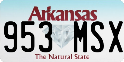 AR license plate 953MSX