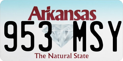 AR license plate 953MSY