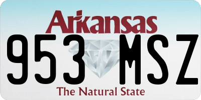 AR license plate 953MSZ