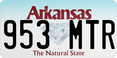 AR license plate 953MTR