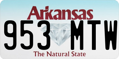 AR license plate 953MTW