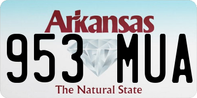 AR license plate 953MUA