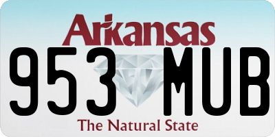 AR license plate 953MUB