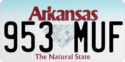 AR license plate 953MUF