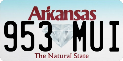 AR license plate 953MUI