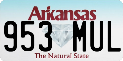AR license plate 953MUL