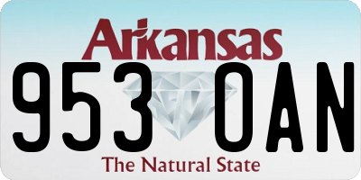 AR license plate 953OAN