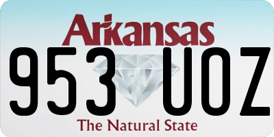 AR license plate 953UOZ