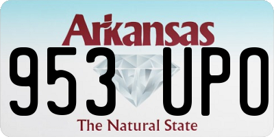 AR license plate 953UPO
