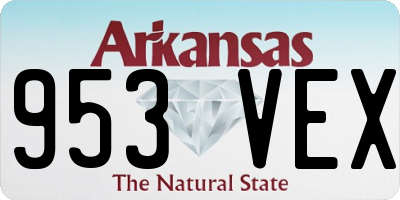 AR license plate 953VEX