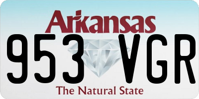 AR license plate 953VGR