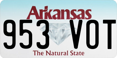AR license plate 953VOT