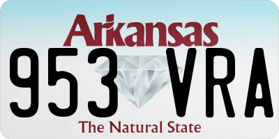 AR license plate 953VRA