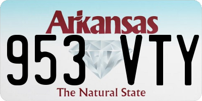AR license plate 953VTY