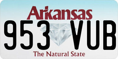 AR license plate 953VUB
