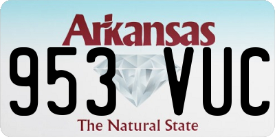 AR license plate 953VUC