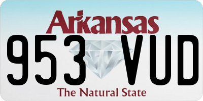 AR license plate 953VUD