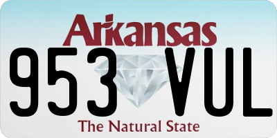 AR license plate 953VUL
