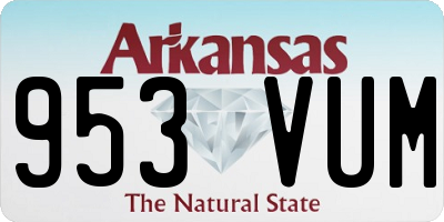 AR license plate 953VUM