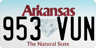 AR license plate 953VUN