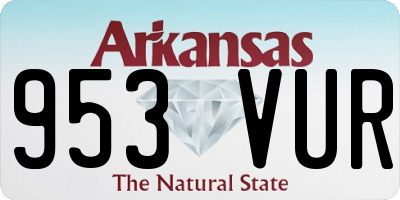 AR license plate 953VUR