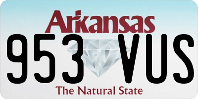 AR license plate 953VUS