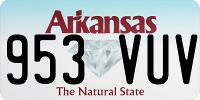 AR license plate 953VUV