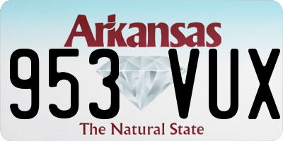 AR license plate 953VUX