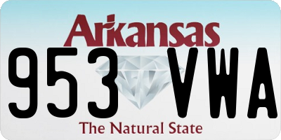 AR license plate 953VWA