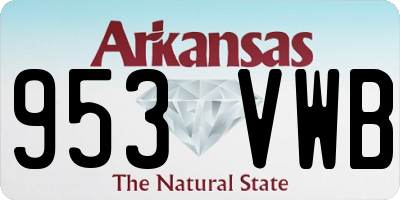 AR license plate 953VWB