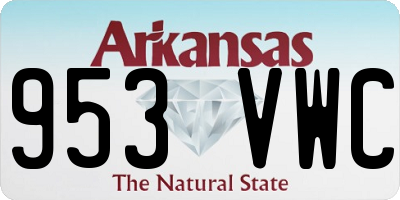 AR license plate 953VWC