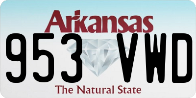 AR license plate 953VWD