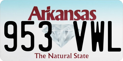 AR license plate 953VWL