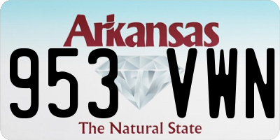 AR license plate 953VWN