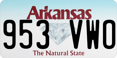 AR license plate 953VWO