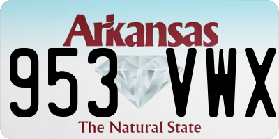 AR license plate 953VWX