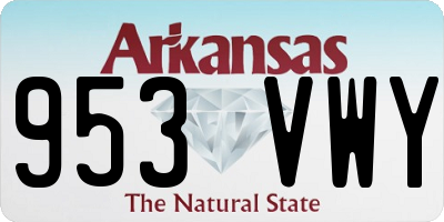 AR license plate 953VWY