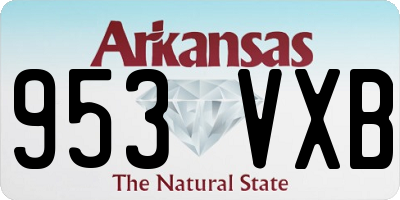 AR license plate 953VXB