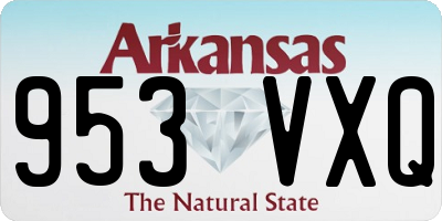 AR license plate 953VXQ