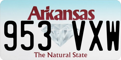 AR license plate 953VXW